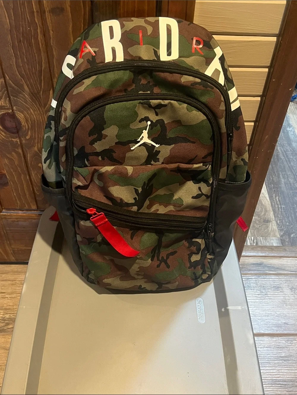 Jordan Men’s Camo Backpack with Red Accents